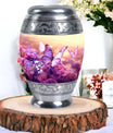 Colorful Butterflies Cremation Urn in classic design.