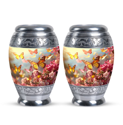 3-inch Butterflies Memorial Urn, a classic large urn.