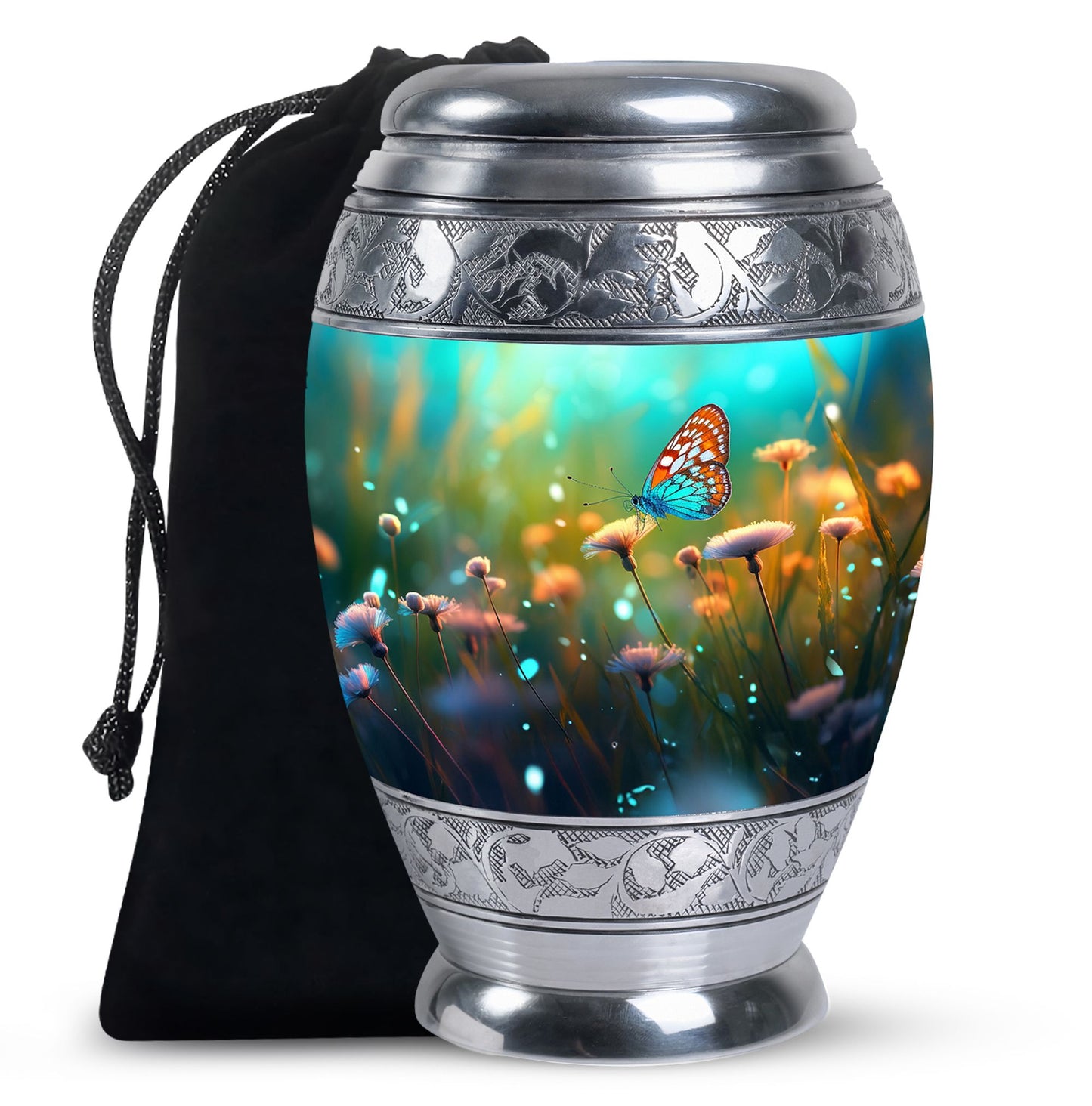 Personalized Butterfly Cremation Urn for Women - 10-inch, 200 cu in - Yatskia