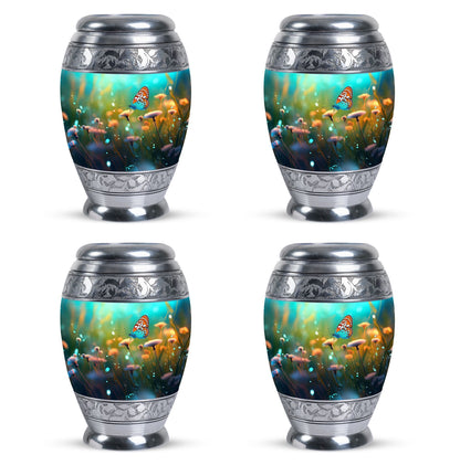 Purple Butterflies Classic Urn for Human Ashes.