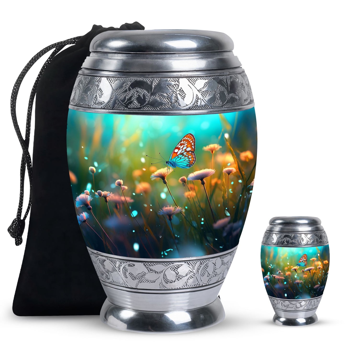 Personalized Butterfly Cremation Urn for Women - 10-inch, 200 cu in - Yatskia