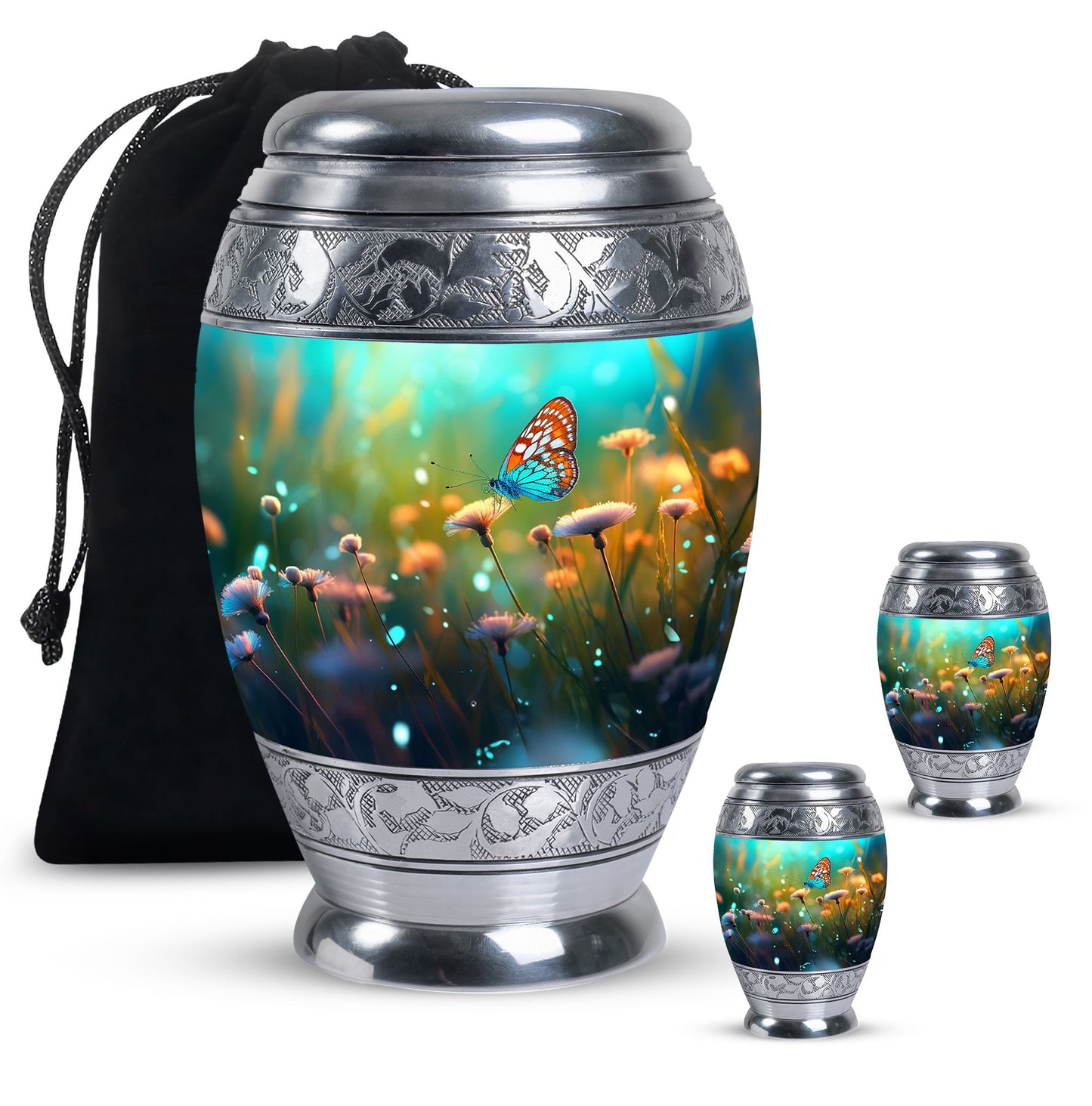 Personalized Butterfly Cremation Urn for Women - 10-inch, 200 cu in - Yatskia