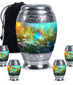 Beautiful Blue Butterfly On Flowers - Premium Customized Urn For Ashes