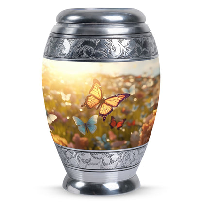 Purple Butterflies Urn, a Classic Large Urn for Ashes.