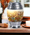 Purple Butterflies Urn, a Classic Large Urn for Ashes.