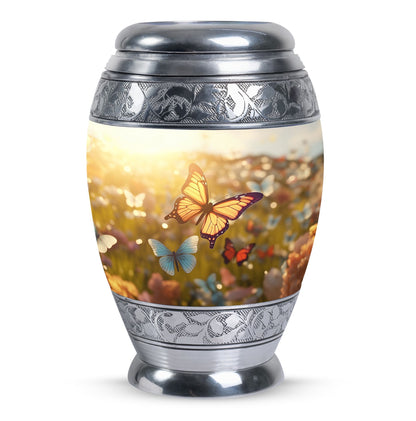 Purple Butterflies Urn, a Classic Large Urn for Ashes.