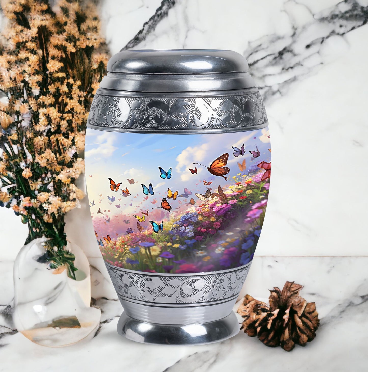 Magical Butterfly cremation urn, personalized classic design