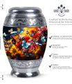 Magical Glowing Butterfly Memorial Urn, large urn for ashes