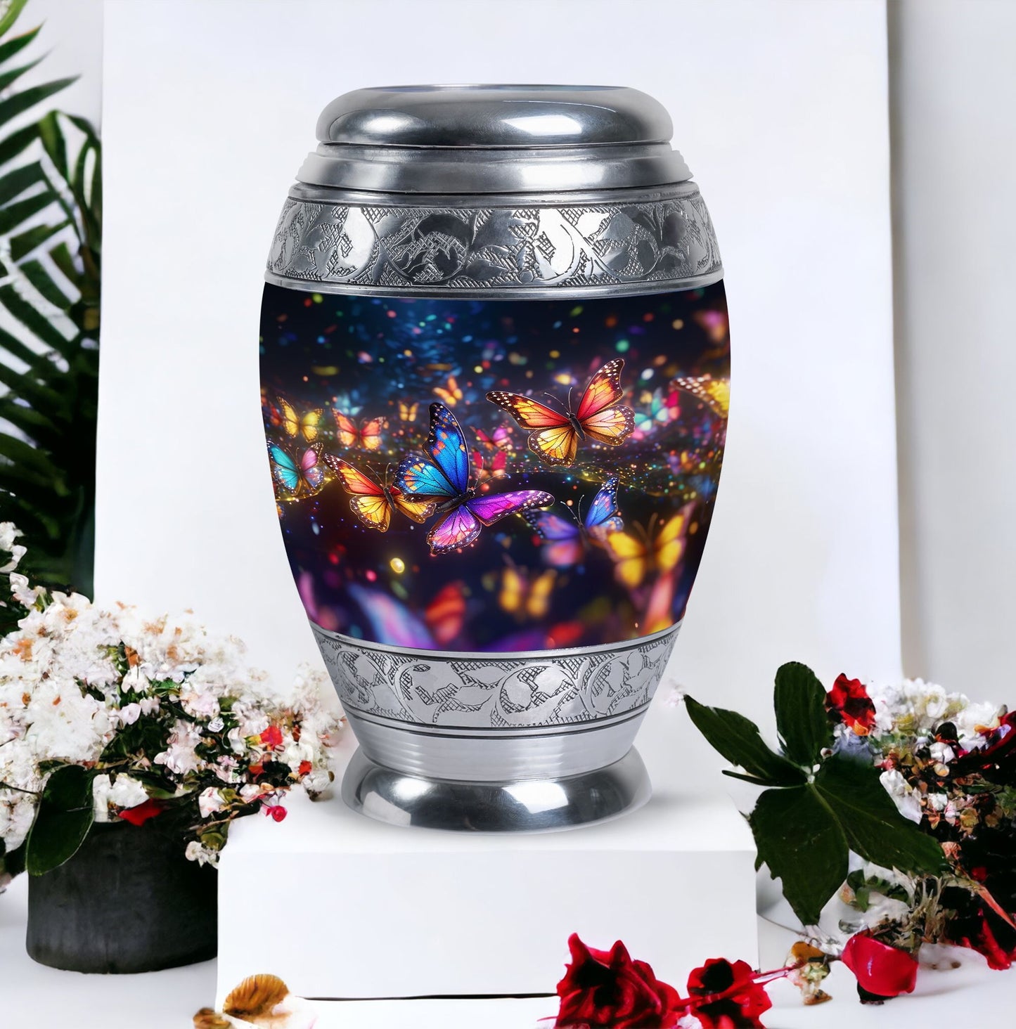 Classic Purple Butterfly Memorial Urn.