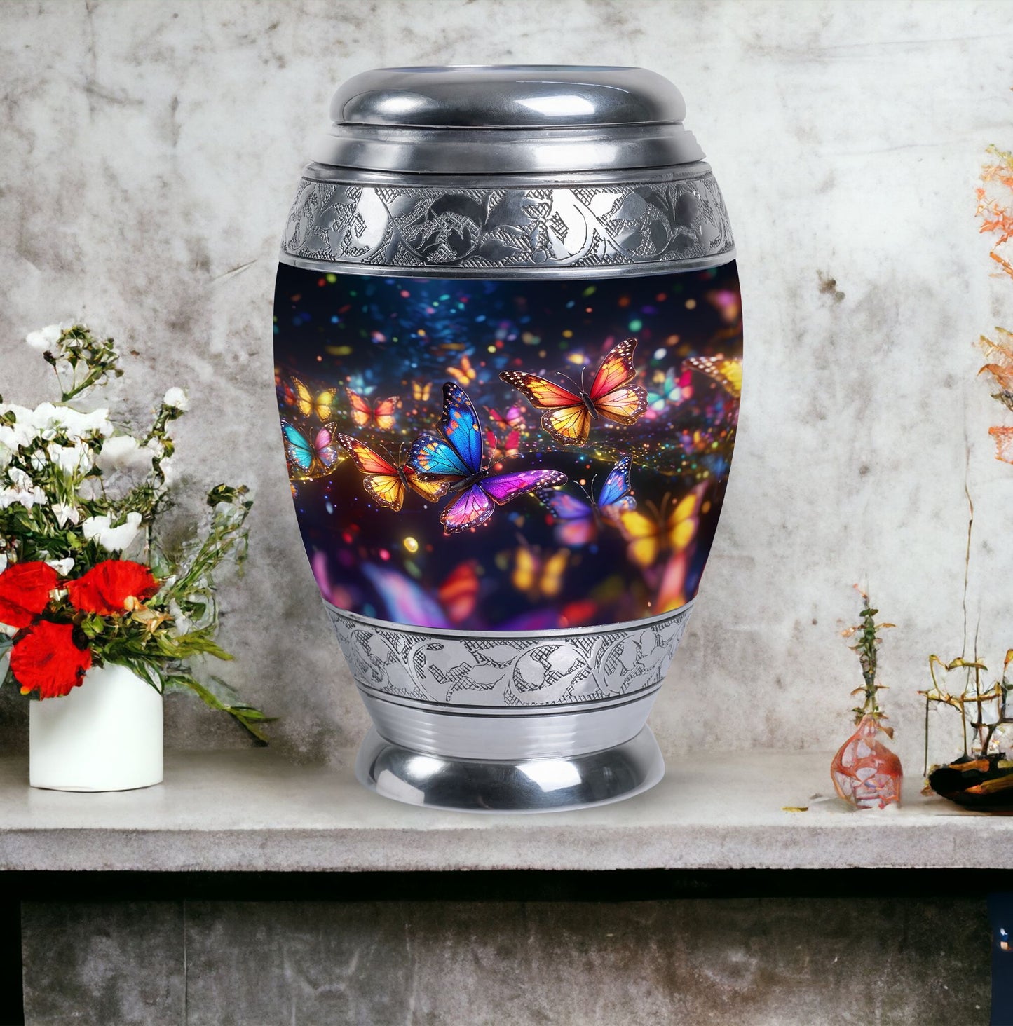 Classic Purple Butterfly Memorial Urn.