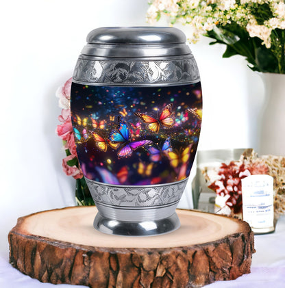 Classic Purple Butterfly Memorial Urn.