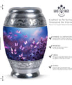 Butterflies in Forest Memorial Urn for human ashes.