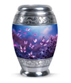 Butterflies in Forest Memorial Urn for human ashes.