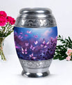 Butterflies in Forest Memorial Urn for human ashes.