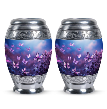 Butterflies in Forest Memorial Urn for human ashes.