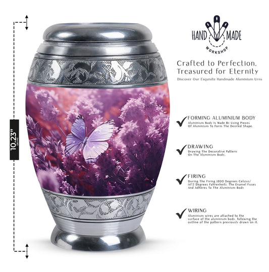 Classic 3-inch Butterfly in Meadow Urn for human ashes.