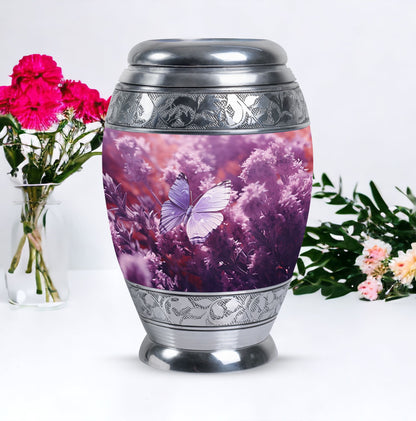 Classic 3-inch Butterfly in Meadow Urn for human ashes.