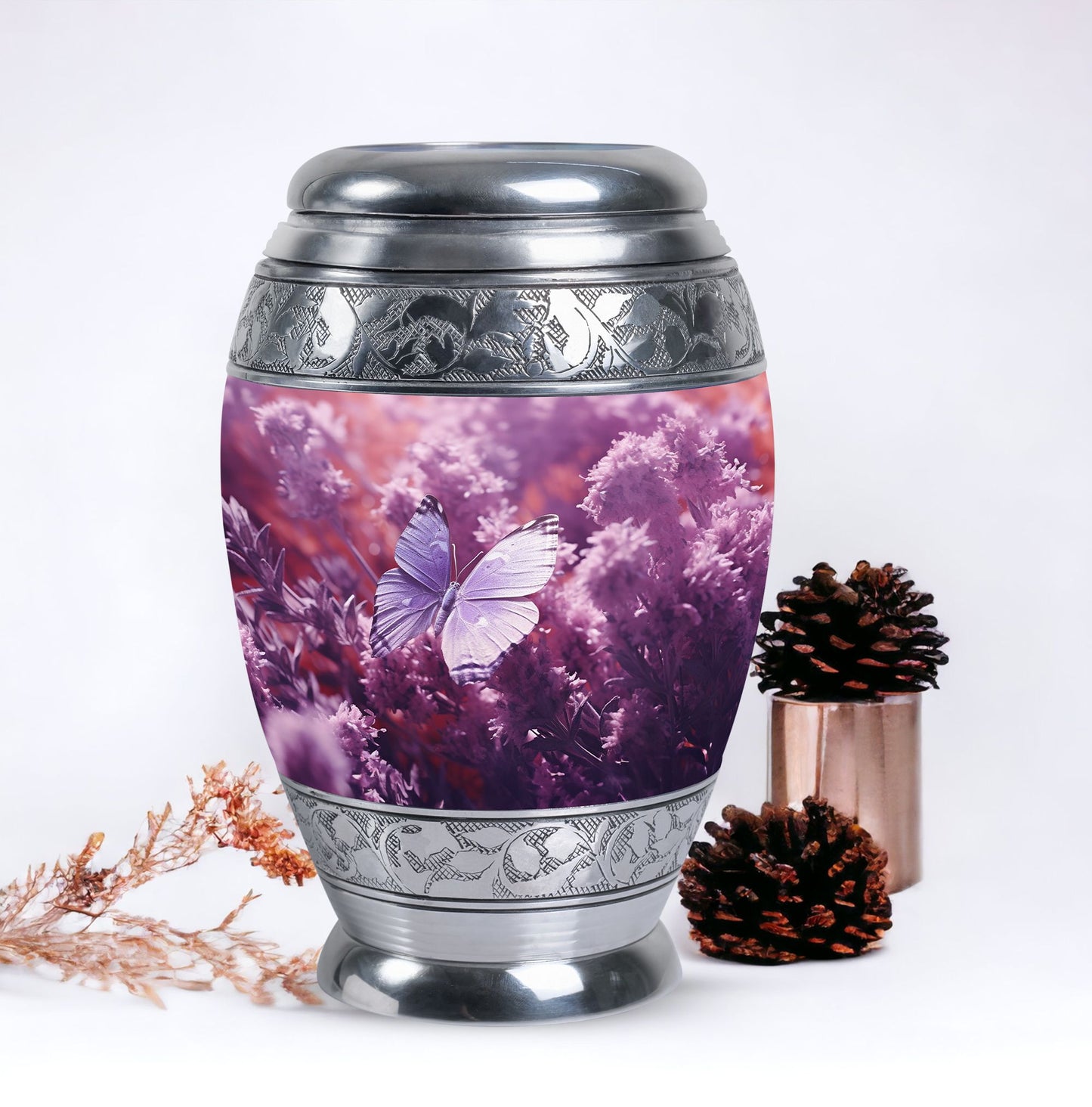 Classic 3-inch Butterfly in Meadow Urn for human ashes.