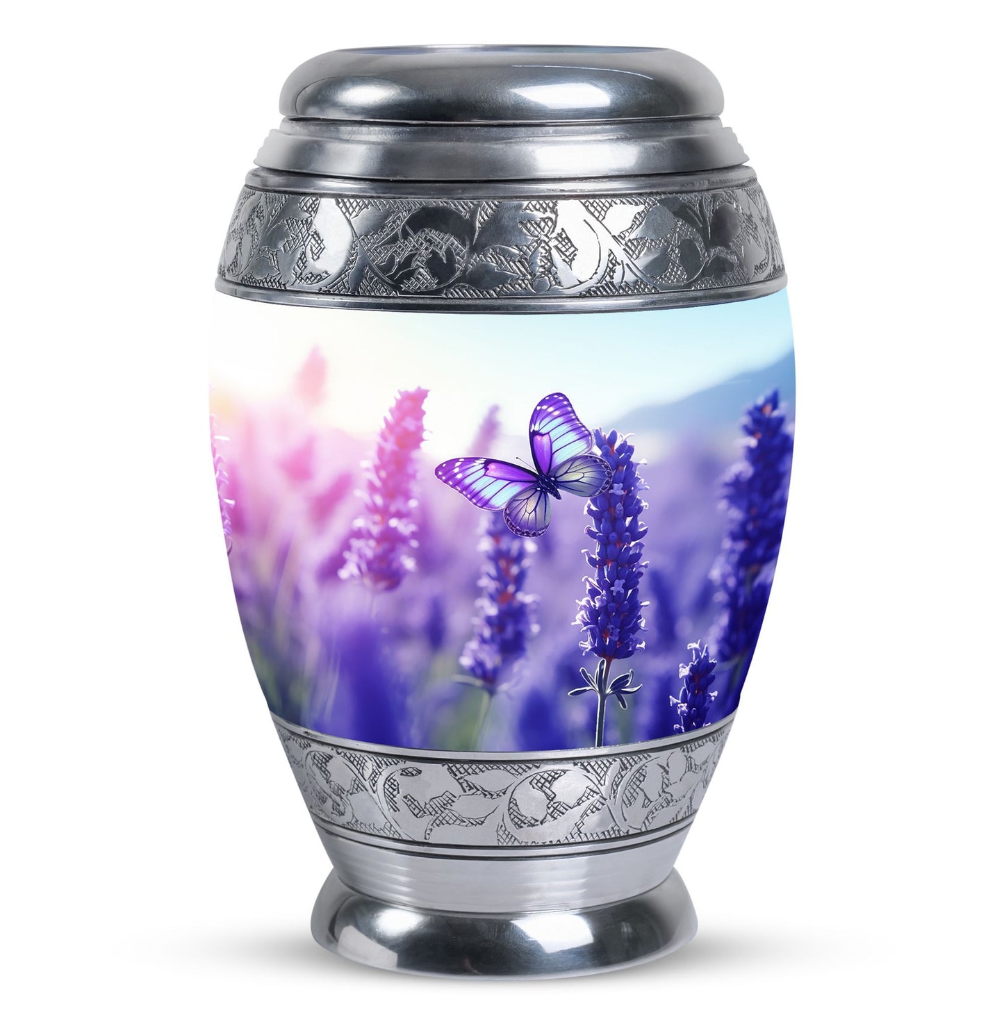 Large Colorful Butterflies Urn for ashes.