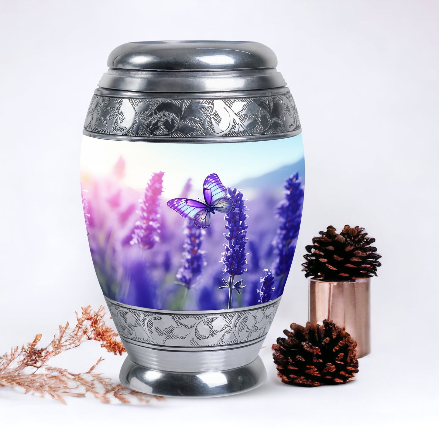 Large Colorful Butterflies Urn for ashes.