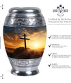 Crucifixion of Jesus Christ memorial urn.
