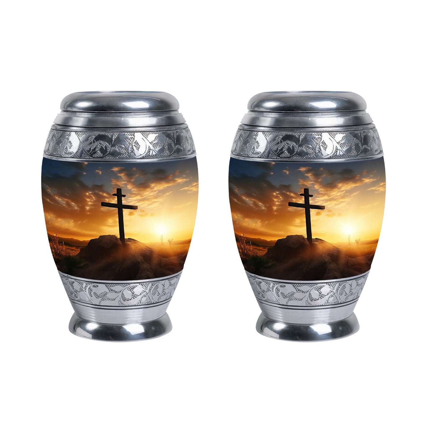 Crucifixion of Jesus Christ memorial urn.