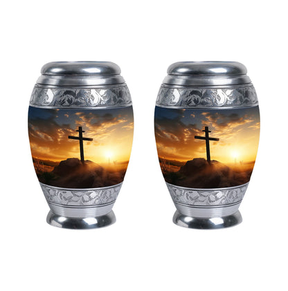 Crucifixion of Jesus Christ memorial urn.