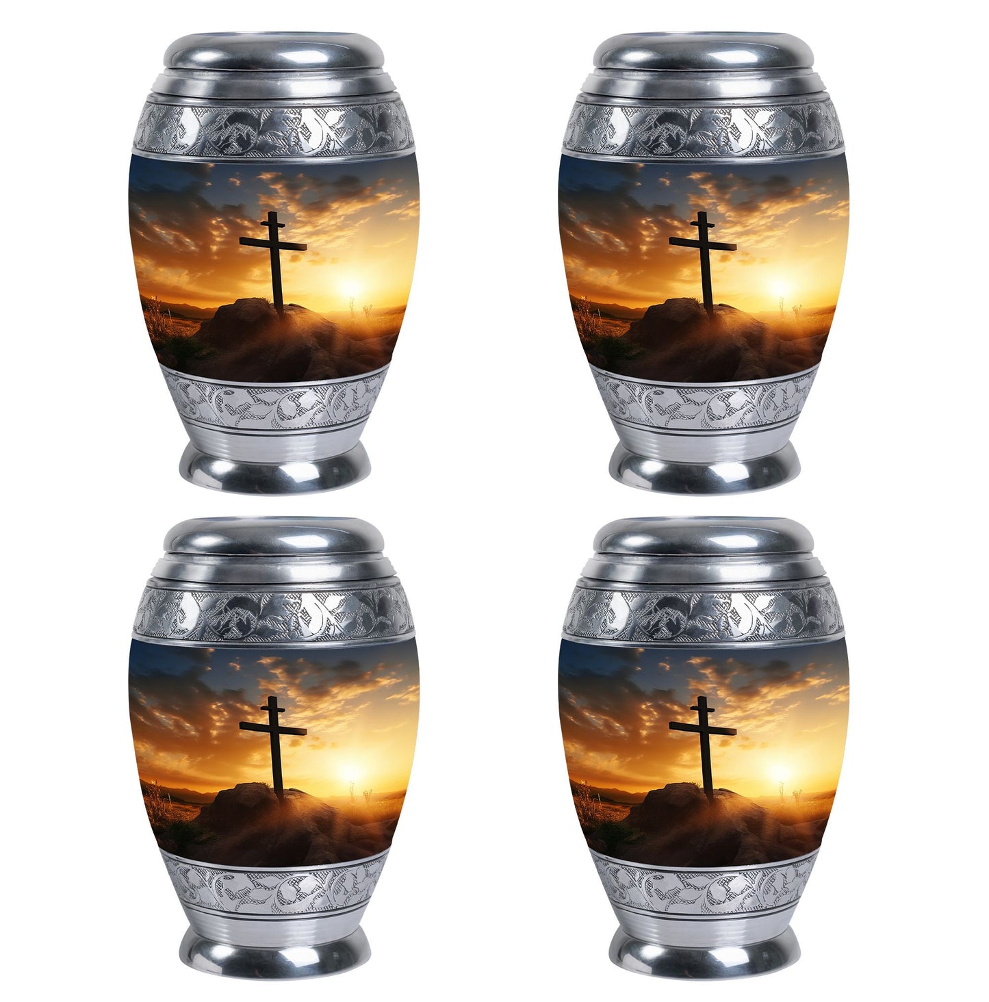 Crucifixion of Jesus Christ memorial urn.