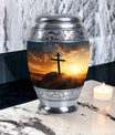 Crucifixion of Jesus Christ memorial urn.