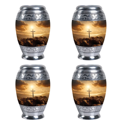 3 Inch Jesus Cross Memorial Urn with Personalized Engraving