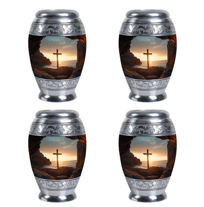 Ocean Jesus Cross Urn for Human Ashes Classic Cremation Urn