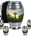 Jesus Christ Cross Memorial Theme Urn - Religious Memorial Urn