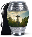 Jesus Christ Cross Memorial Theme Urn - Religious Memorial Urn