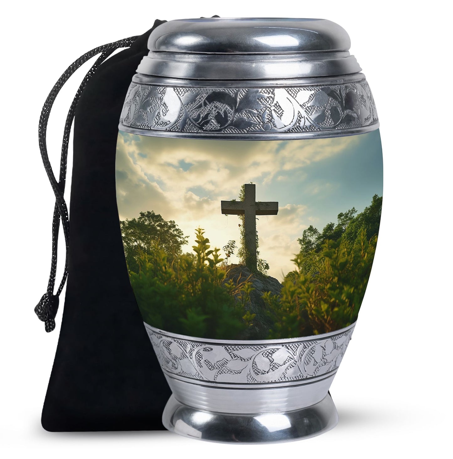 Personalized Religious Cremation Urn for Human Ashes - 10-inch, 200 cu in - Yatskia