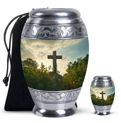 Personalized Religious Cremation Urn for Human Ashes - 10-inch, 200 cu in - Yatskia