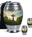 Jesus Christ Cross Memorial Theme Urn - Religious Memorial Urn