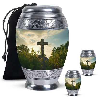 Personalized Religious Cremation Urn for Human Ashes - 10-inch, 200 cu in - Yatskia