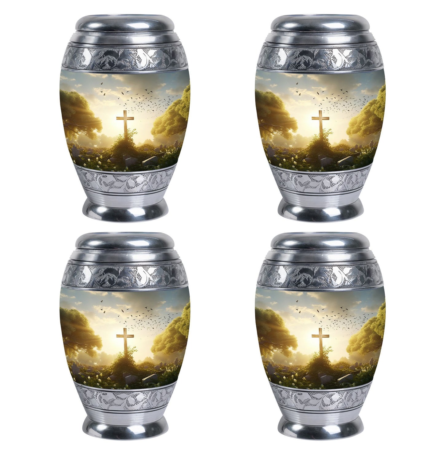 Large Holy Cross Cremation Urn for human ashes.