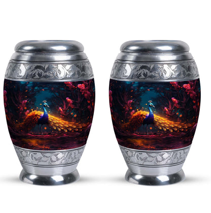 Customized Blue Peacock Urn for Human Ashes.