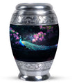 Classic Peacock Urn in Aluminum, Large Urn