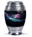 Classic Peacock Urn in Aluminum, Large Urn