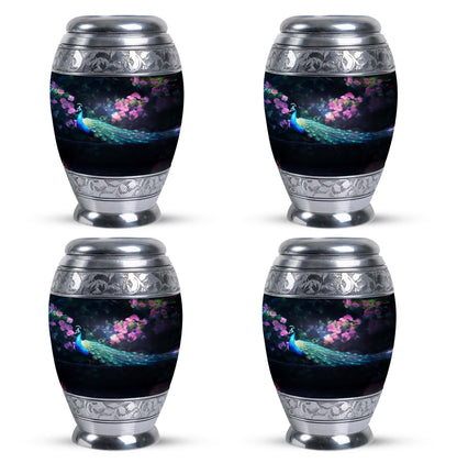 Classic Peacock Urn in Aluminum, Large Urn