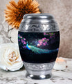 Classic Peacock Urn in Aluminum, Large Urn