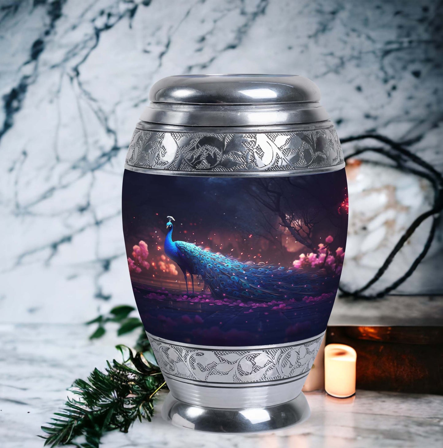 Peacock Cremation Urn For Ashes.