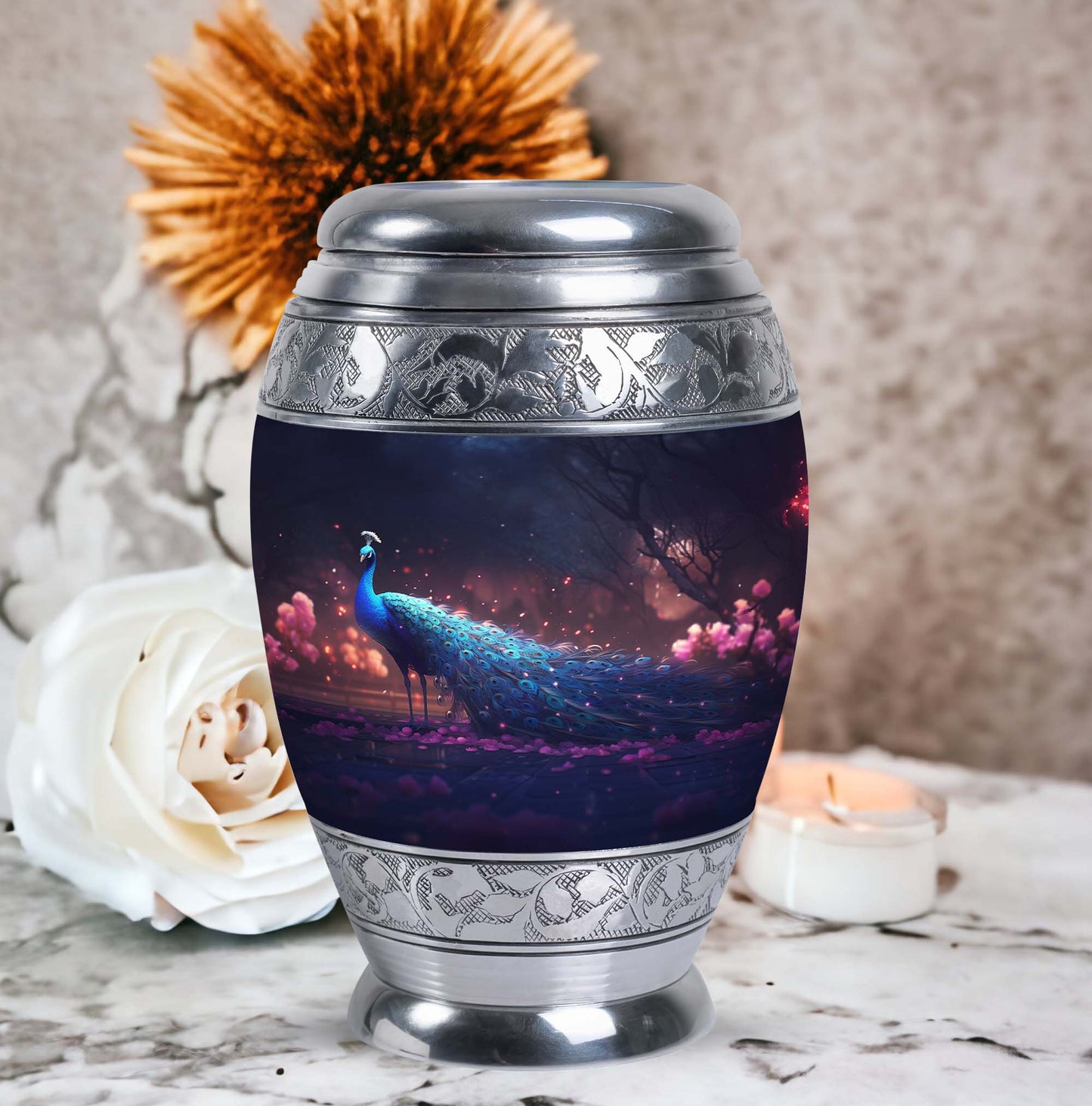 Peacock Cremation Urn For Ashes.