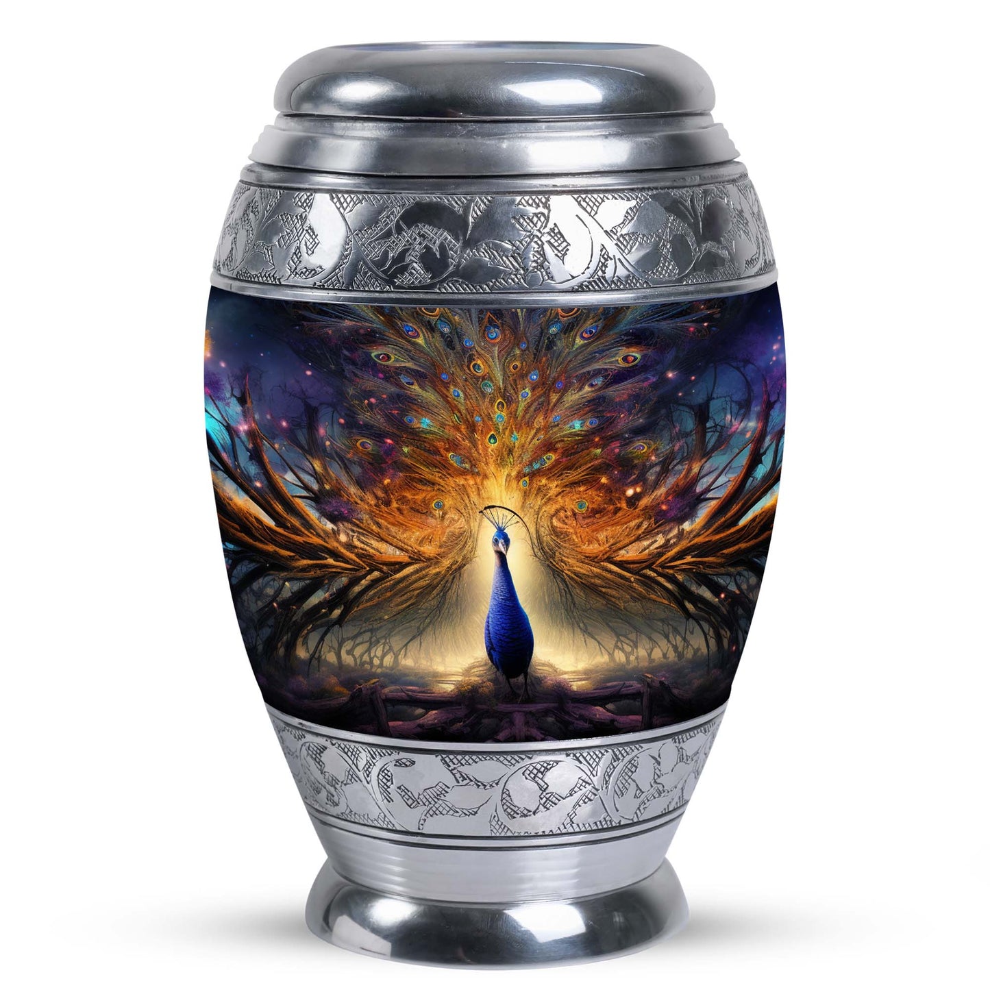 Classic Peacock Urn for Human Ashes.