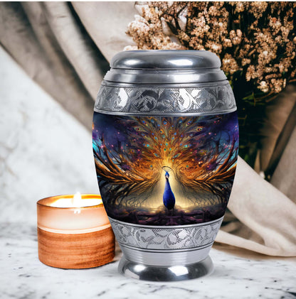 Classic Peacock Urn for Human Ashes.
