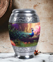 Classic 3-inch Peacock Urn for Ashes made of Aluminium