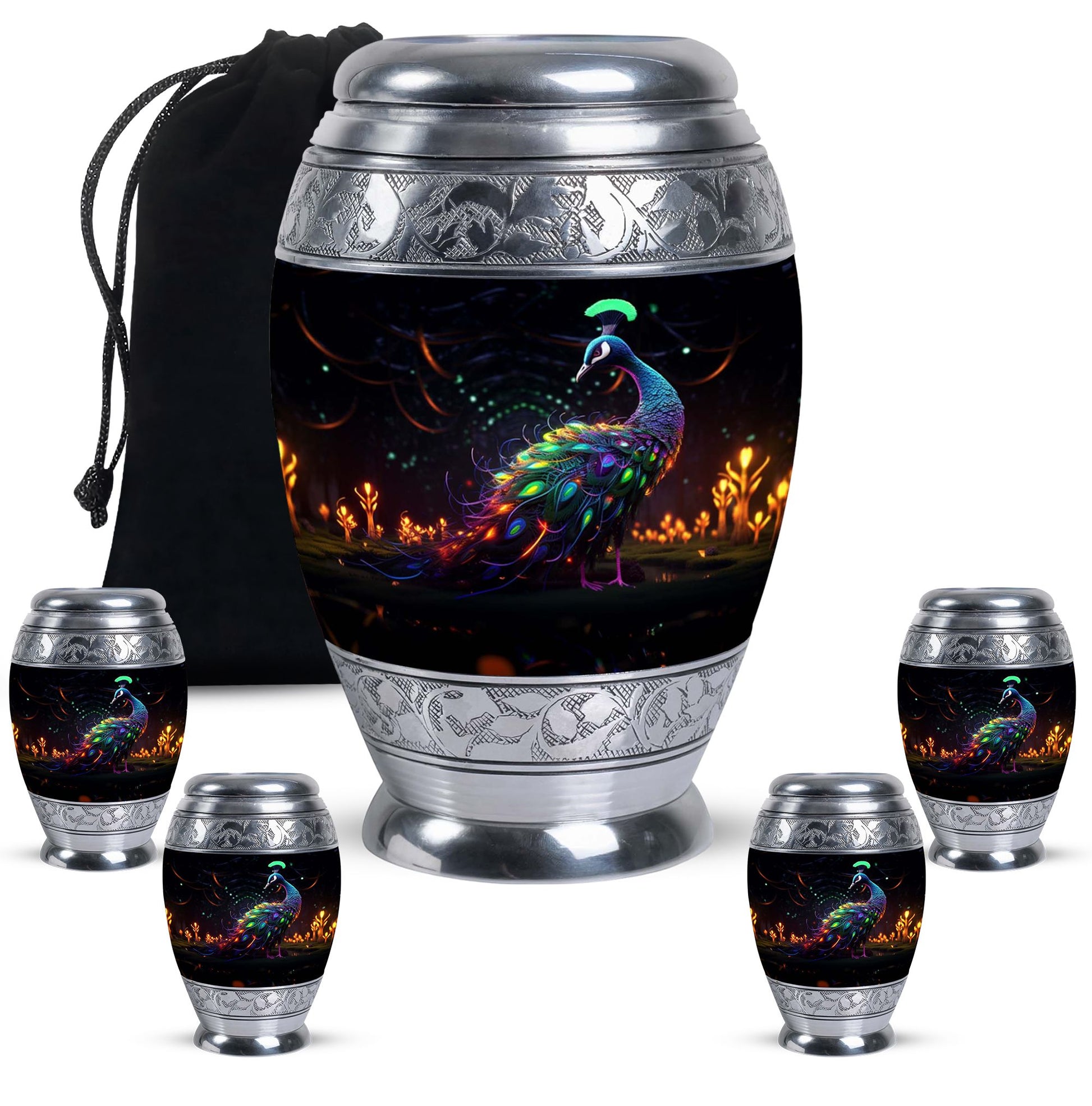 Eternal Peace Peacock Urn - Personalized Memorial for Loved Ones