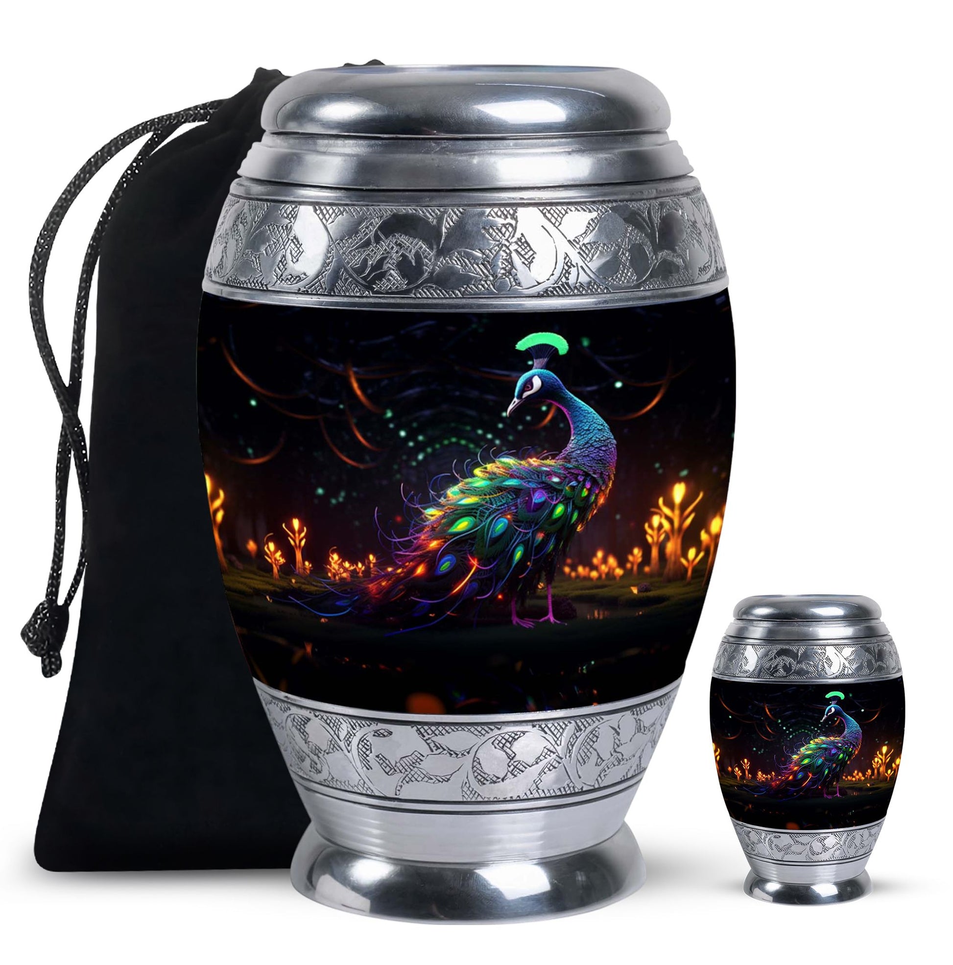 Eternal Peace Peacock Urn - Personalized Memorial for Loved Ones